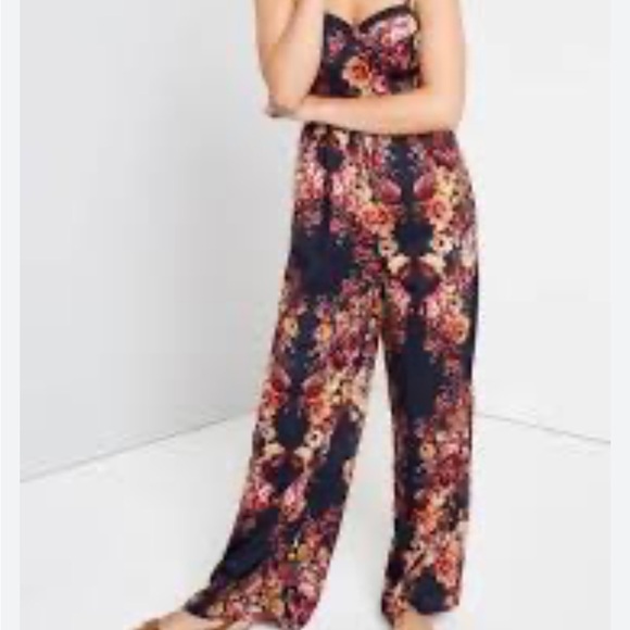 Band of Gypsies Pants - Band of Gypsies Black Floral Jumpsuit